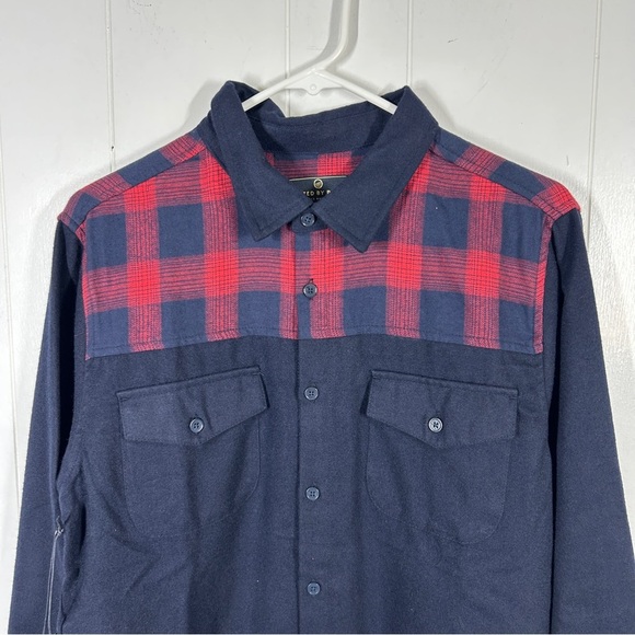 NWT United by Blue Buffalo Wool Shirt with Plaid Trim Small - Picture 3 of 6